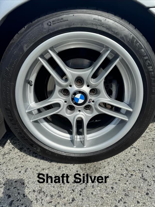 BMW wheel refinished in Shaft Silver